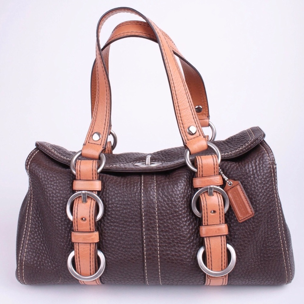 Coach Chelsea Brown Pebbled Leather Satchel